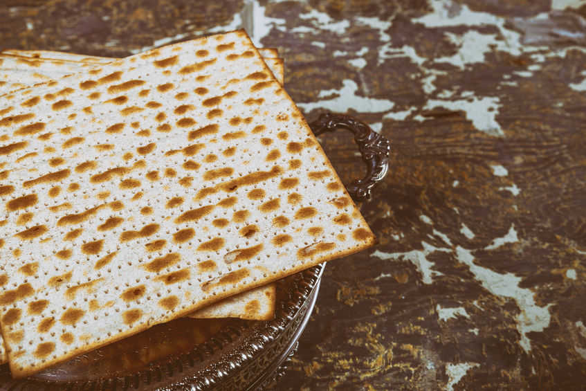 Jewish matza on Passover unleavened bread